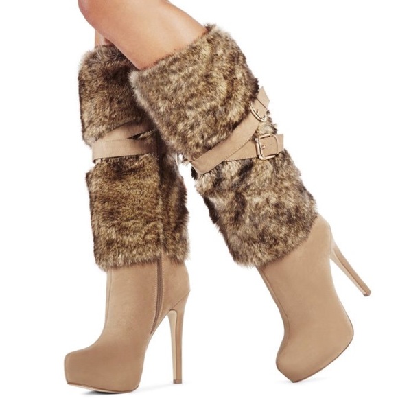 JustFab Shoes - Justfab Ivana Platform Boot Vegan Fur